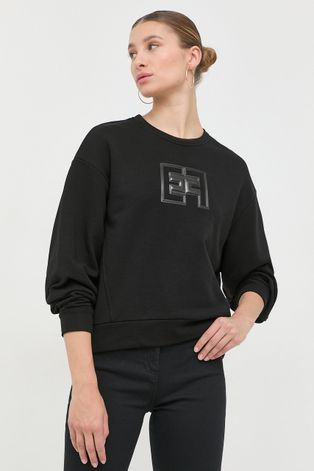 Elisabetta Franchi bluza damska kolor czarny z aplikacją