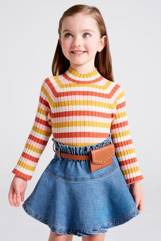 Детски пуловер Mayoral в оранжево от лека материя