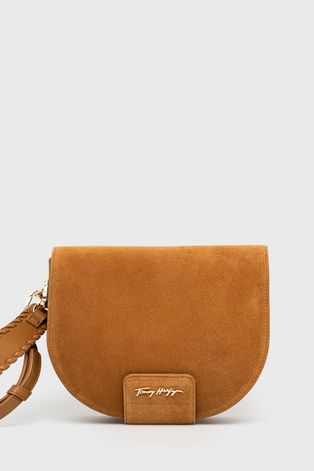 Замшева сумочка Tommy Hilfiger колір коричневий