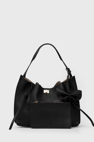 Δερμάτινη τσάντα Weekend Max Mara χρώμα: μαύρο