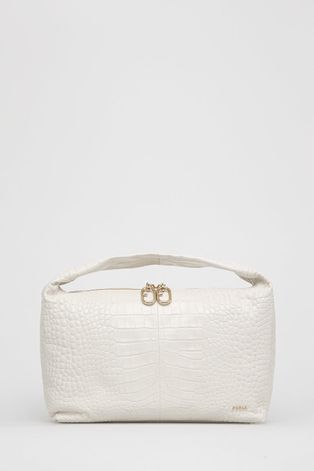 Δερμάτινη τσάντα Furla χρώμα: άσπρο