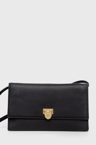 Кожаная сумка Lauren Ralph Lauren цвет чёрный