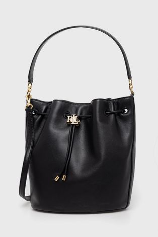 Кожаная сумочка Lauren Ralph Lauren цвет чёрный