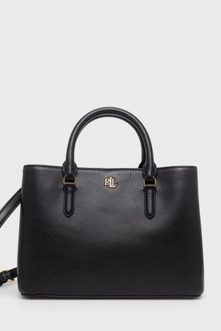 Шкіряна сумочка Lauren Ralph Lauren колір чорний
