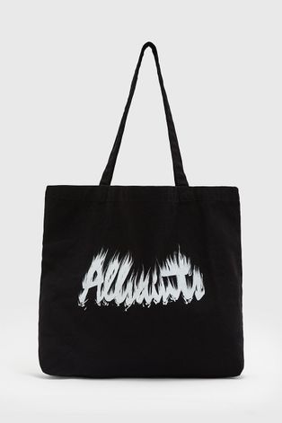 Pamučna torba AllSaints boja: crna