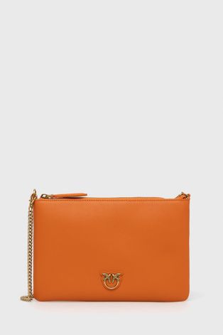 Кожаная сумочка Pinko цвет оранжевый