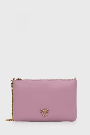 Шкіряна сумочка Pinko колір рожевий