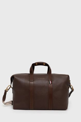 Шкіряна сумка Tommy Hilfiger колір коричневий