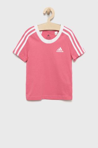 adidas Performance t-shirt bawełniany dziecięcy kolor różowy
