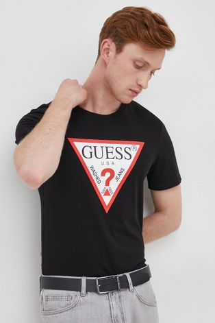 Βαμβακερό μπλουζάκι Guess