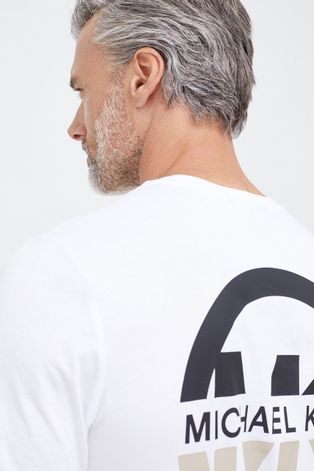 Бавовняна футболка Michael Kors колір білий з принтом