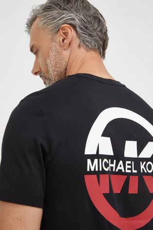 Pamučna majica Michael Kors boja: crna, s tiskom