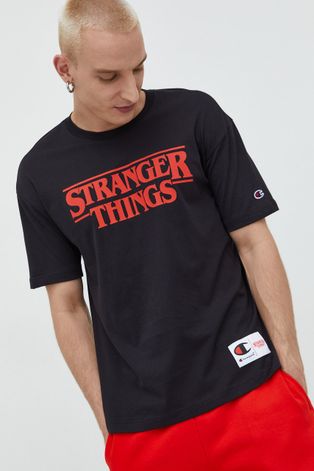 Βαμβακερό μπλουζάκι Champion Xstranger Things