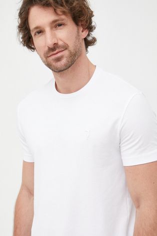Trussardi t-shirt męski kolor biały gładki