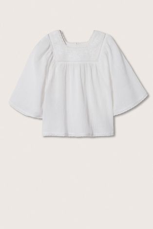 Детска блуза Mango Kids Eugenia в бяло с изчистен дизайн