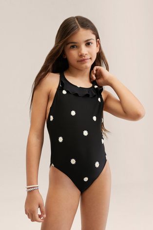Mango Kids jednoczęściowy strój kąpielowy Daisyg kolor czarny