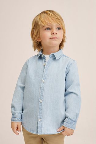 Mango Kids koszula jeansowa dziecięca Carlesb kolor fioletowy