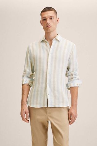 Риза Mango Man Tavira мъжка със стандартна кройка с класическа яка