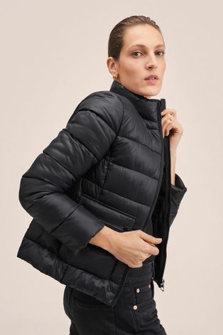 Куртка Mango жіноча колір чорний зимова