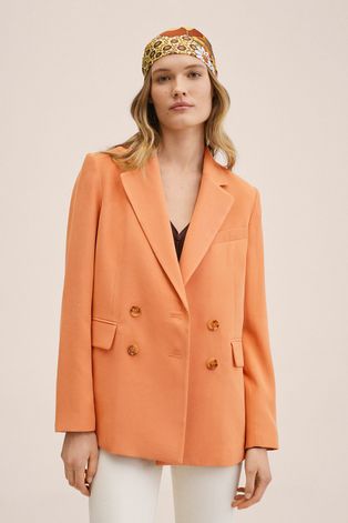 Пиджак Mango Tempo цвет оранжевый двубортный однотонный