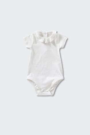 Mango Kids body niemowlęce Cooper kolor biały