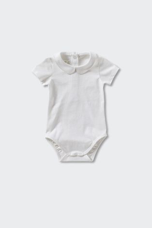 Mango Kids body niemowlęce Dominic kolor biały