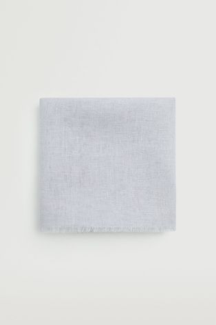 Шарф Mango Man Linen чоловічий колір сірий однотонний