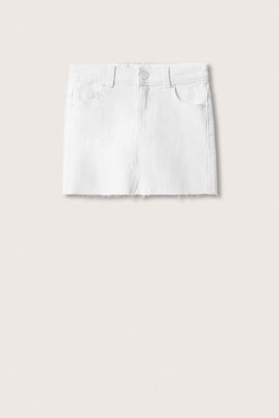 Детская джинсовая юбка Mango Kids Sue цвет белый mini прямая