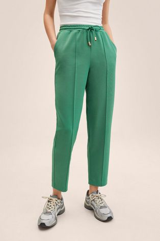 Mango spodnie Florida2 damskie kolor zielony joggery high waist