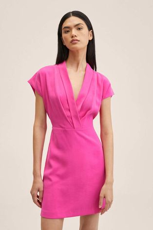 Платье Mango Palma цвет розовый mini облегающее