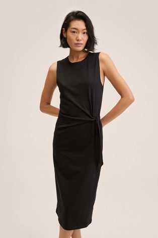 Šaty Mango Ferti2 čierna farba, mini, rovný strih