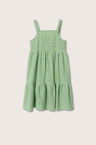Дитяча сукня Mango Kids Zebra колір зелений mini пряма