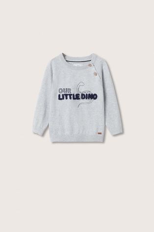 Дитячий бавовняний светер Mango Kids колір сірий легкий