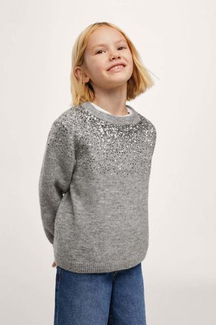 Детский свитер Mango Kids Gala цвет серый лёгкий