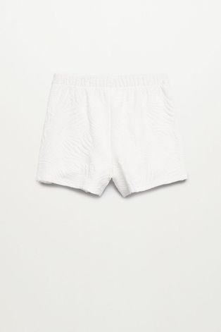 Детски къс панталон Mango Kids MALIBUP в бяло с изчистен дизайн