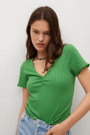 Mango T-shirt HERA damski kolor zielony