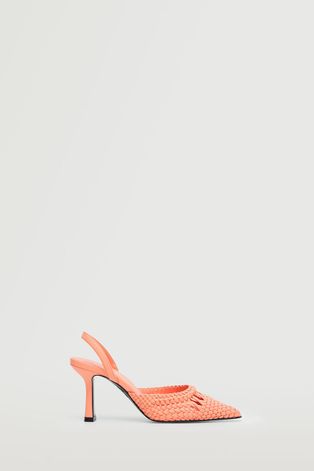 Туфлі Mango Paris колір помаранчевий відкрита п'ята