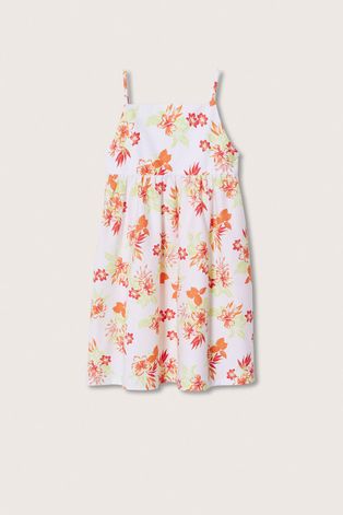 Дитяча бавовняна сукня Mango Kids Tropical колір білий mini пряма