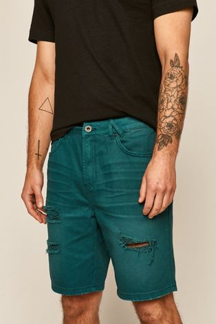 Szorty jeansowe męskie zielone