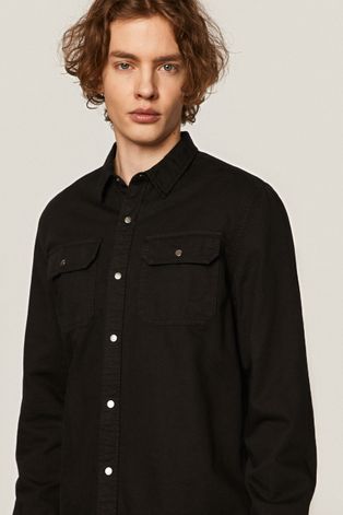 Koszula męska jeansowa czarna