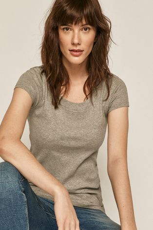 T-shirt damski z bawełną organiczną  szary