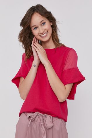 T-shirt damski z bawełny organicznej różowy
