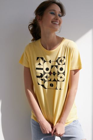 T-shirt damski z bawełny organicznej by Bartek Bojarczuk zielony