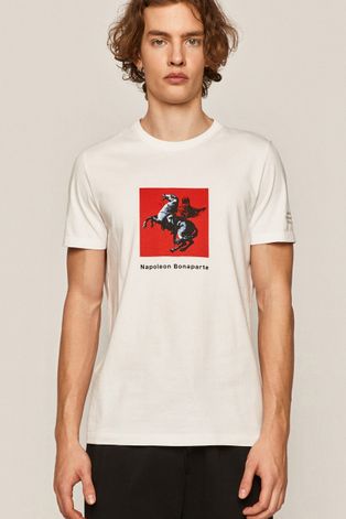 T-shirt męski z bawełny organicznej Banksy’s Graffiti biały