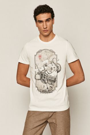 T-shirt męski z bawełny organicznej biały
