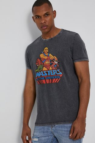 T-shirt męski z nadrukiem Masters of the Universe czarny