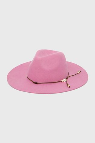 Vlnený klobúk Medicine ružová farba, vlnený