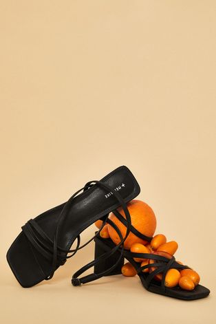 Sandały damskie ze skóry ekologicznej czarne