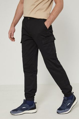 Spodnie męskie gładkie z kieszeniami czarne