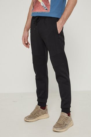 Spodnie dresowe męskie gładkie czarne